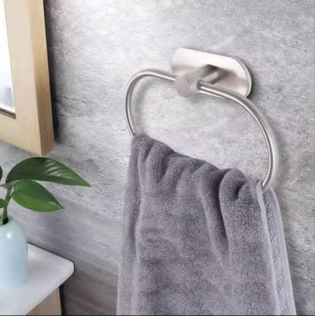 Self Adhesive Towel Ring Holder – Wall Mounted Bathroom and Kitchen Organizer
