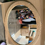 Big Size Modern Oval Rattan Bamboo Decorative Mirror 100x80cm Mirror Mirrors
