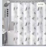 Shower Curtain with Hooks 180 x 200 cm Waterproof Bathroom Curtain