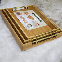 Set of 3 Bamboo Serving Trays Durable and Eco-Friendly Decorative trays Decorative Trays