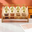 8 Pcs Kitchen Spice Rack Set with Bamboo Stand Spice Organizers