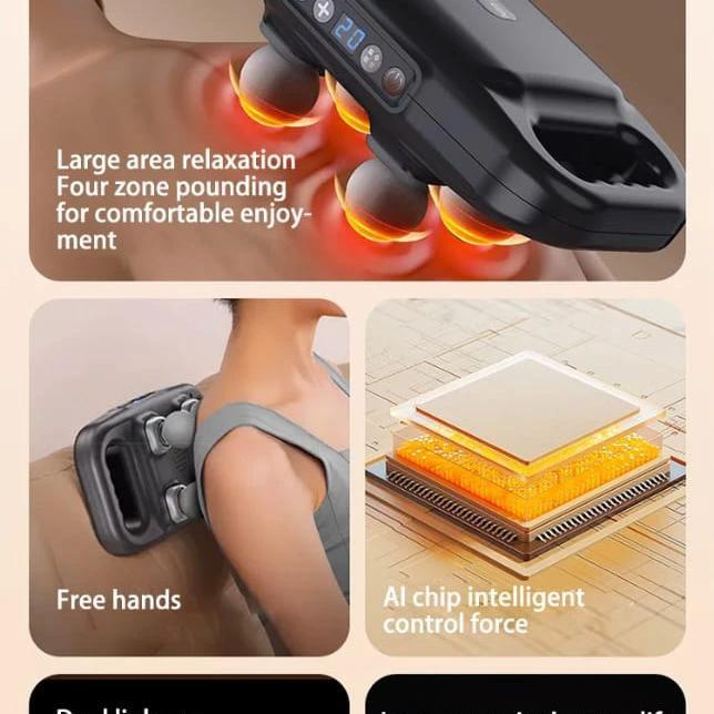 Powerful Four Head Deep Tissue Percussion Massager Beauty & Personal Care Electric Massagers