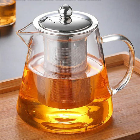High Temperature Resistant Borosilicate Glass Infusion Teapot with Stainless Steel Strainer.- Furaha Finds Kenya
