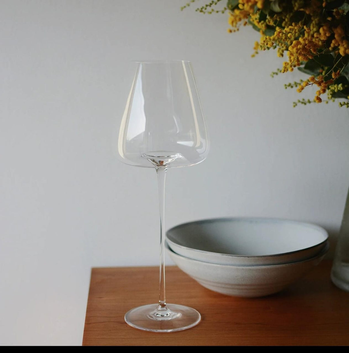 Elegant Long Stem Wine Glasses 600ml Set of 2