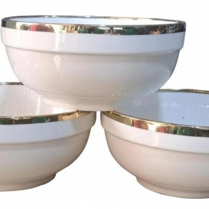 7 Inch Golden Line Ceramic Bowl for Elegant Dining Bowls Bowls