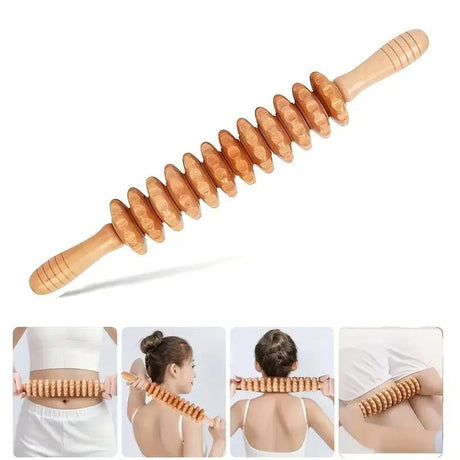 Wood Therapy Massage Roller Stick – Beech Wood Scraping & Gua Sha Tool Massage Rollers