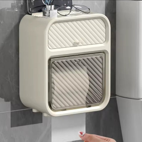 Space-Saving Wall Mounted Tissue Box Holder with Storage Shelves – Drill Free Design