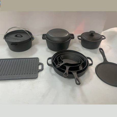 Preseasoned Cast Iron Cook,Bake & Serve Set Heavy Duty 10 Piece Collection- Furaha Finds Kenya