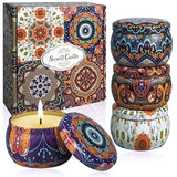 100% Soy Wax Scented Candles Gift Set with Petals and Exquisite Box