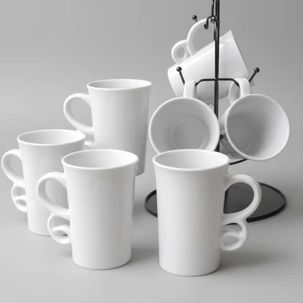 6pc Double Hand Long Mug Cups & Mugs Mugs
