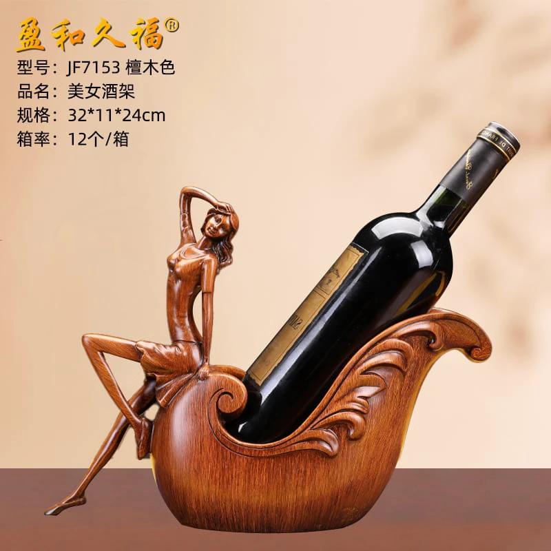 Creative Gold Resin Wine Bottle Holder Decorative Statue Home decor