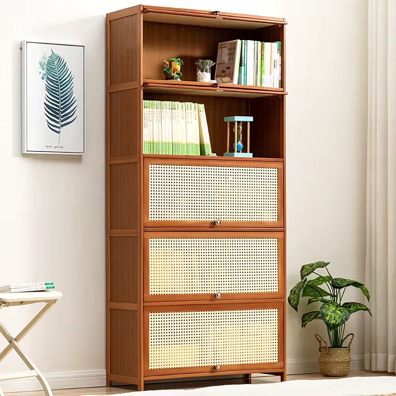11-Layer Multifunctional Shoe Rack and Storage Shelf with Rattan Wooden Finish