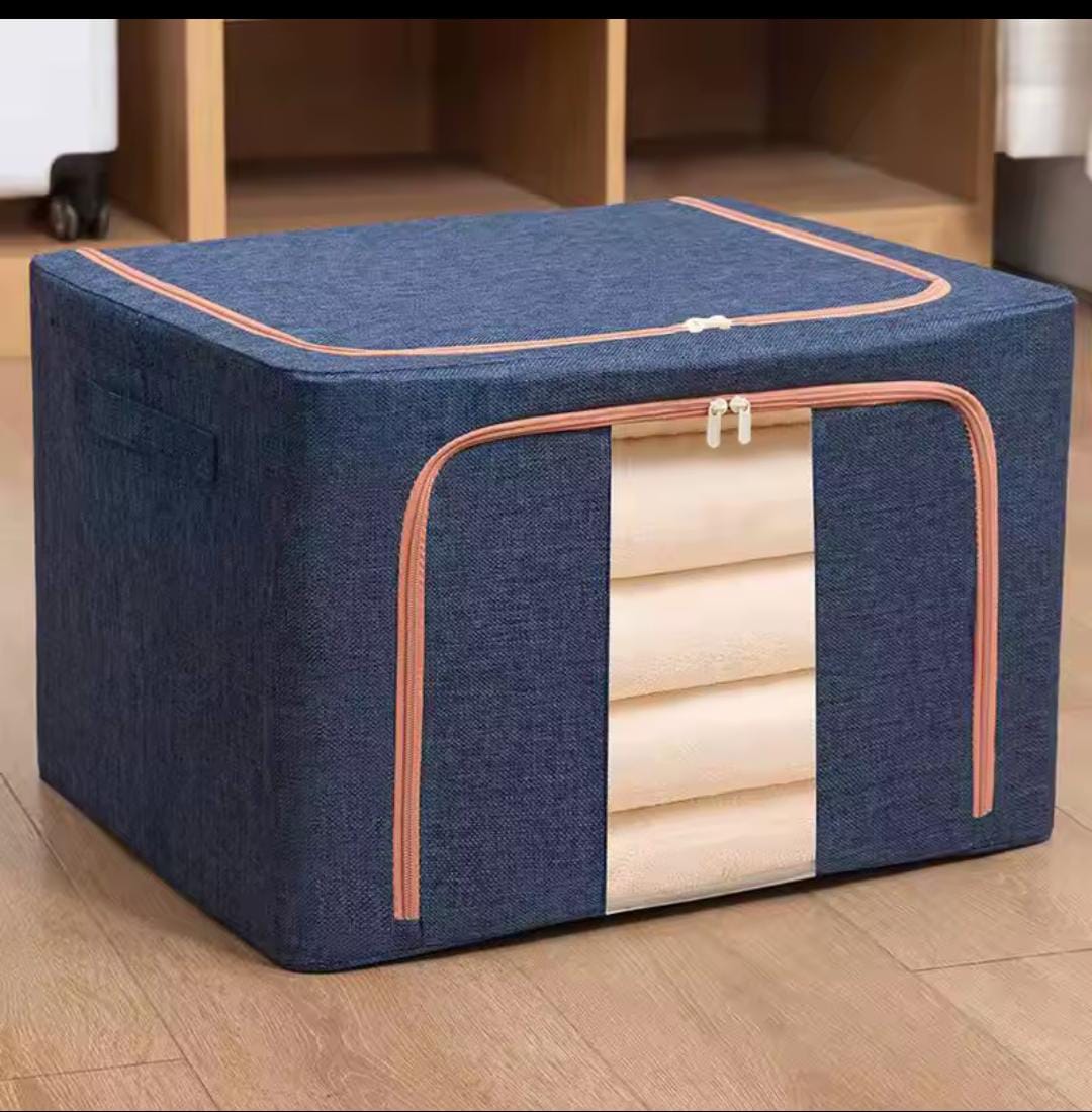 100L Zipped Storage Box Wardrobe Organizer with Transparent Window