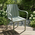 Modern Outdoor Patio Chair – Durable Slatted Design with Armrests Furniture Outdoor Chairs