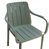 Modern Outdoor Patio Chair – Durable Slatted Design with Armrests