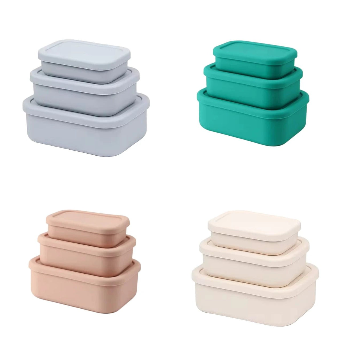 Leak-Proof Food Grade Silicone Lunch Box Set – 3 Sizes Kitchen & Dining