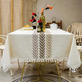 Boho Cotton Linen Tablecloth with Tassels Table cloth Table Runners