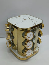 Rotating Spice Rack With 12 Glass Jars 100ml
