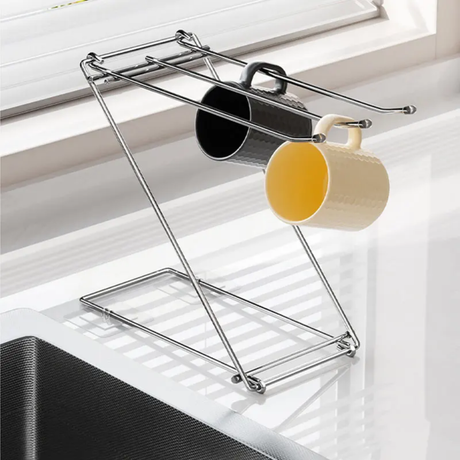 Stainless Steel Dish Cloth and Towel Rack – Wall Mount Kitchen Organizer