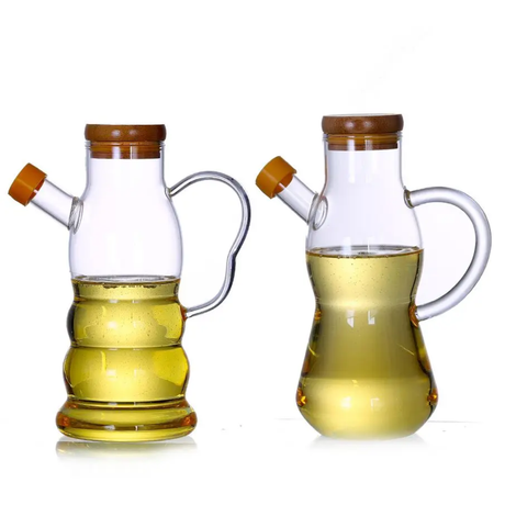 Glass Oil Jar with Bamboo Lid 650ml