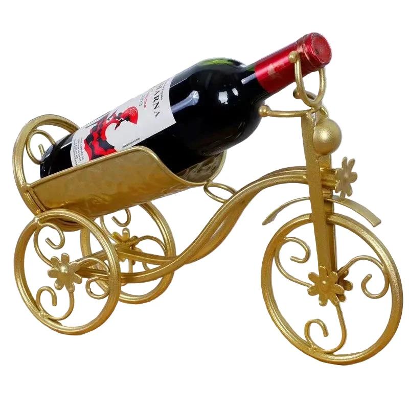Bicycle Wine Bottle Holder Steel Wine Rack in Bronze Finish Kitchen Storage Racks Wine Bottle Holders