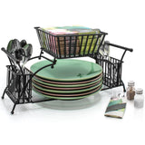Stackable Tabletop Cutlery and Utensils Organizer Wrought Iron