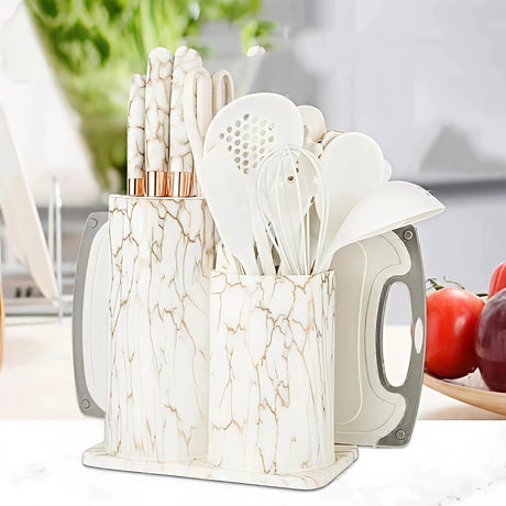 25pcs Silicone Spoon Set Kitchen & Dining Slotted Spoons