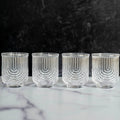 Unique Ribbed Aesthetic Glassware Set (6 Pieces) Kitchen ware