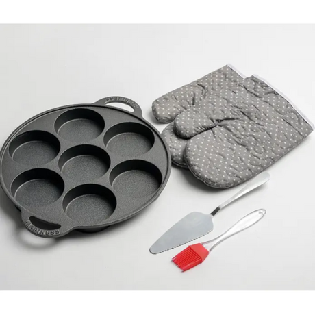 High Quality Die Cast Non Stick Induction 7 Slot Pancake & Cupcake Pan For Gas and Electric Cookers- Furaha Finds Kenya