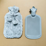 Hot Water Bottle with Fur Fleece Cover 2L for Warmth, Pain Relief, and Comfort