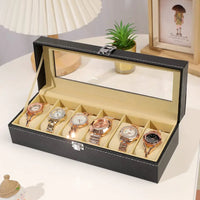 6 Slots Leather Watch Organizer Watch organizer Jewelry Boxes
