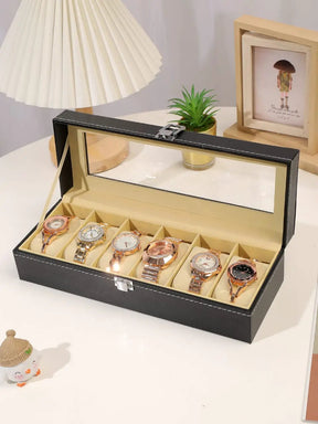 6 Slots Leather Watch Organizer Watch organizer Jewelry Boxes