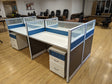 4 Person Modular Office Workstation Desk with Partition Panels and Storage