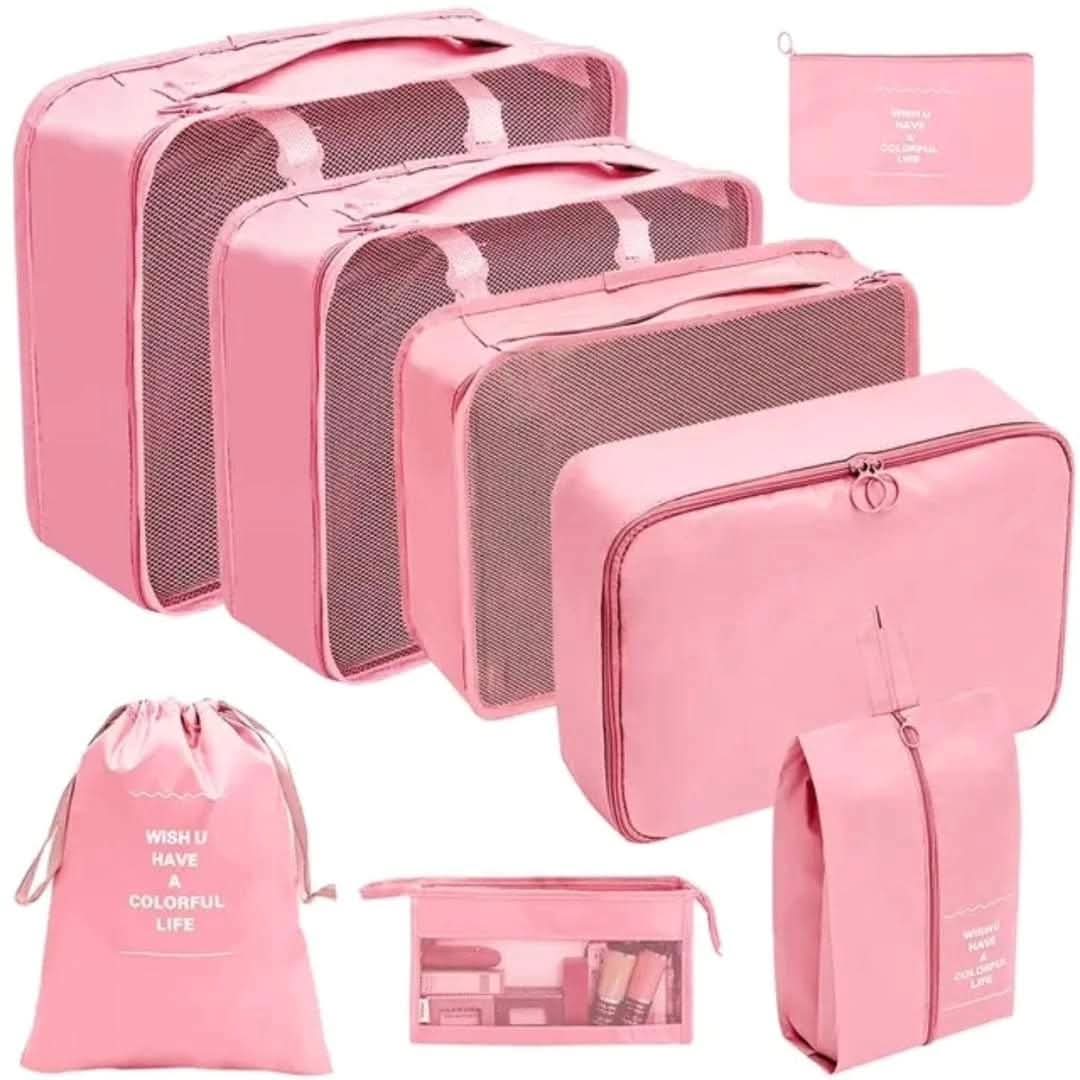 Furaha Finds 8pcs Travel Luggage Organizer Set with Toiletry Bag
