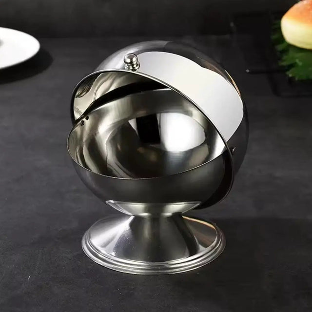 Spherical Stainless Steel Flip-Top Storage Jar Food storage container Food Storage Containers