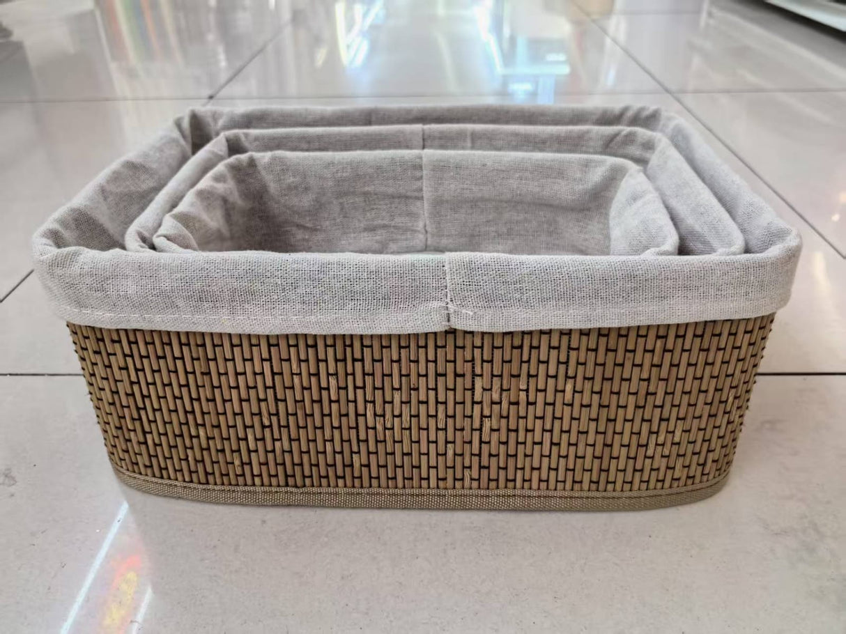 3-in-1 Organising Wicker Baskets – Multipurpose Storage Set