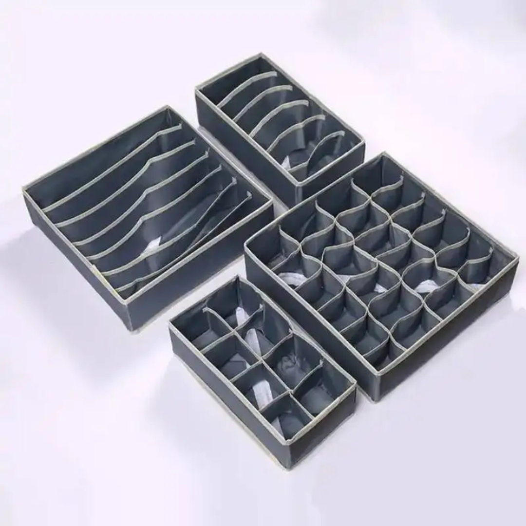 4 Pcs Underwear Drawer Organizer Set Bra, Socks & Lingerie Storage Dividers- Furaha Finds Kenya