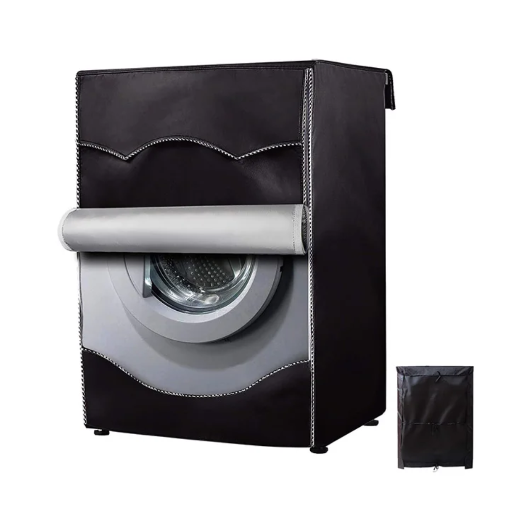 Front Load Washing Machine Cover with Zipper – Black