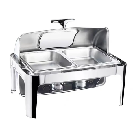Stainless Steel Rolltop Chafing Dish with Glass Window 9L Double Pan for Buffet and Catering
