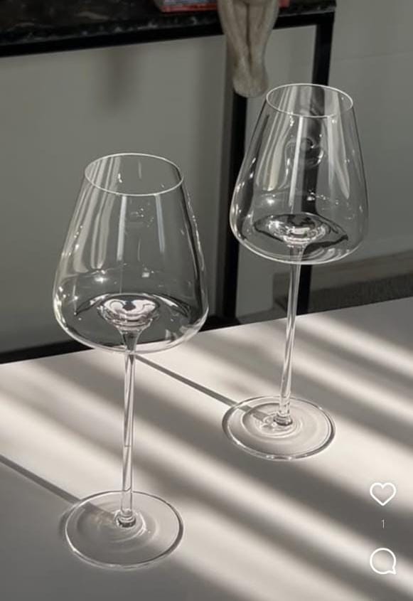 Elegant Long Stem Wine Glasses 600ml Set of 2