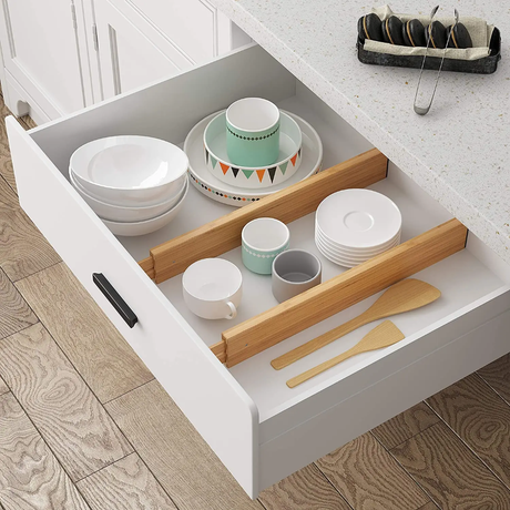 Expandable Bamboo Drawer Dividers – Set of 4 Adjustable Organizers- Furaha Finds Kenya
