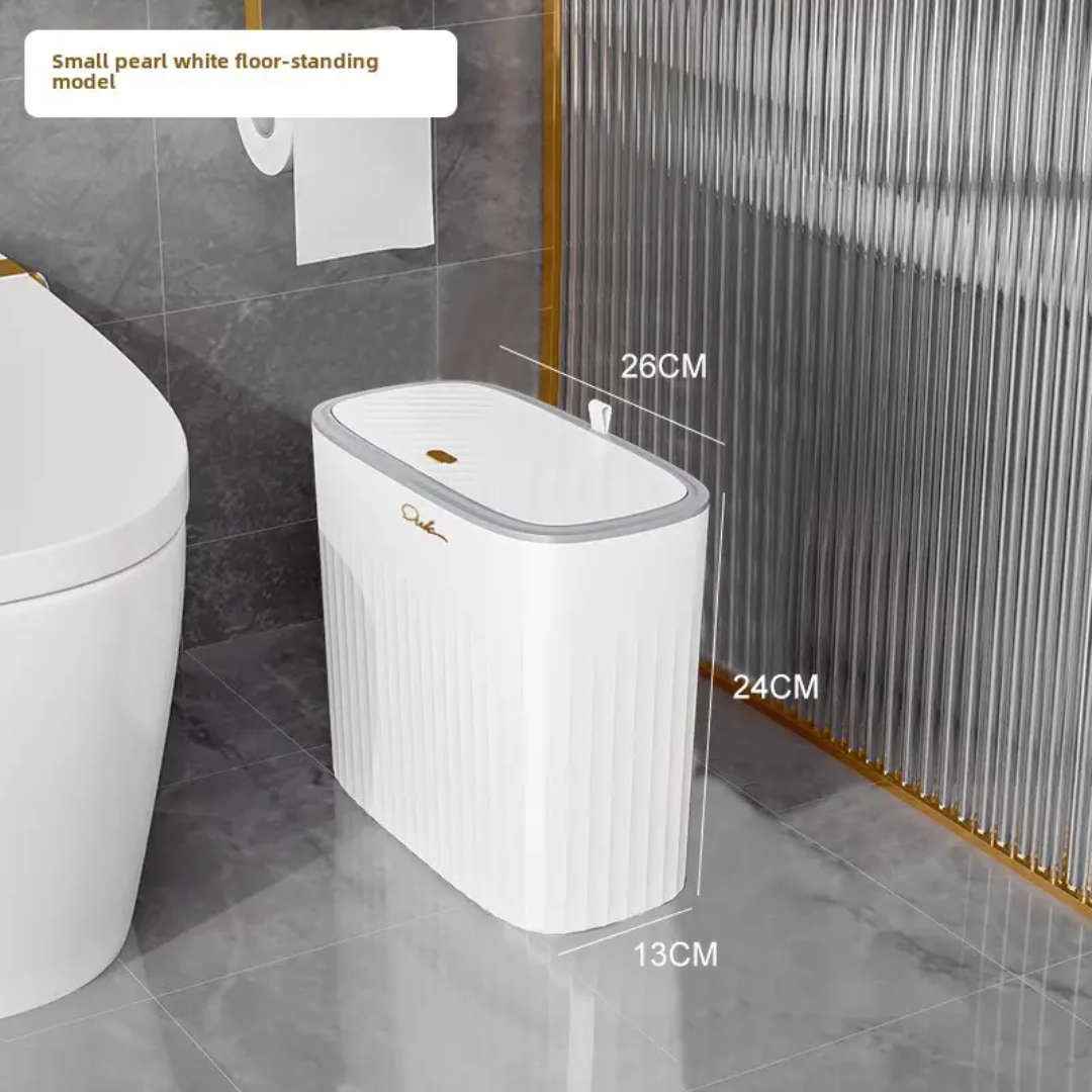 Bathroom Sanitary Dustbins 12L Hygienic White Waste Bin with Lid for Toilets & Washrooms.
