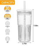 650ml Glass Tumbler with Straw Spill-Proof, Built-In Sealing Ring, for Hot & Cold Drinks.- Furaha Finds Kenya