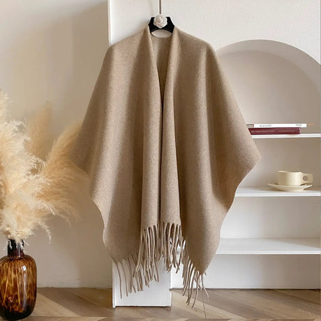 Fringe Poncho Wrap Shawl Cold essentials Scarves & Shawls