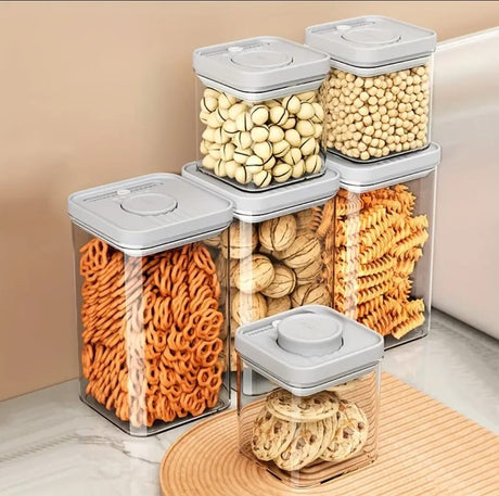 3pcs Airtight Press to Seal Food Storage Container with Lid Ideal for Grains, Pasta, Tea & More- Furaha Finds Kenya