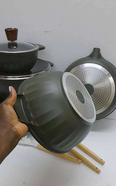 Furaha Finds 15pcs Granite Coating Kitchen Cookware Set