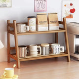 2-Tier Wooden Desktop Storage Shelf Home & Office Storage Rack Bookcases & Shelves