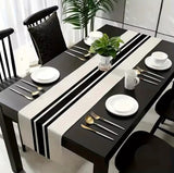 Striped Linen Table Runner Table runner Table Runners