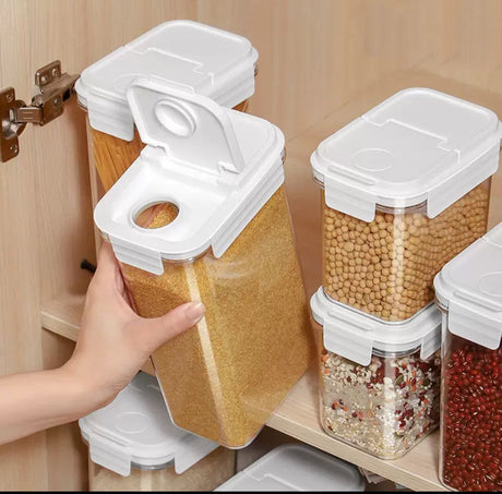 BPA Free Acrylic Cereal Jar 2300ml Food Grade Container with Flip Top Lid.