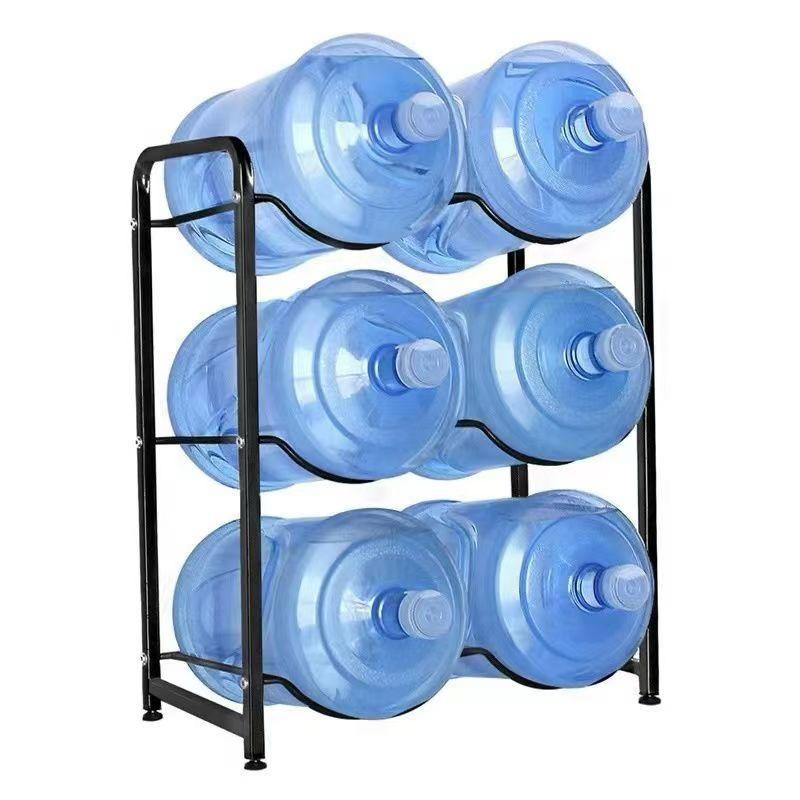 6-Tier Water Bottle Holder Rack – Heavy Duty Carbon Steel Space-Saving Organizer (Black)
